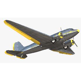 Vintage Airliner Rigged 3D